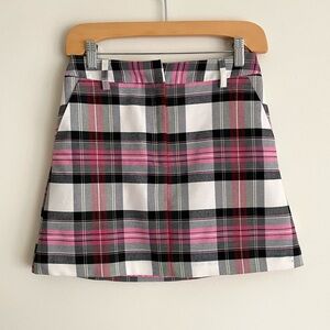 TOPSHOP Plaid Check A-Line Mini Skirt
